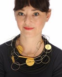 SYNTHETIC CORD NECKLACE WITH PRECIOUS METAL